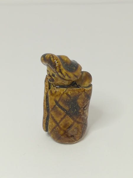 Miniature Mother & Child Ceramic Glaze Brown (Miniature, suitable for printer's tray)