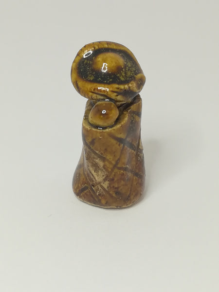 Miniature Mother & Child Ceramic Glaze Brown (Miniature, suitable for printer's tray)