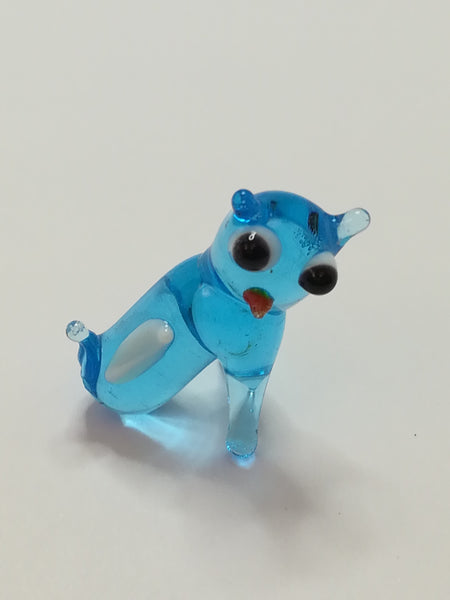 Miniature (Tiny) Pair Blue Glass Cats (Miniature, suitable for printer's tray)