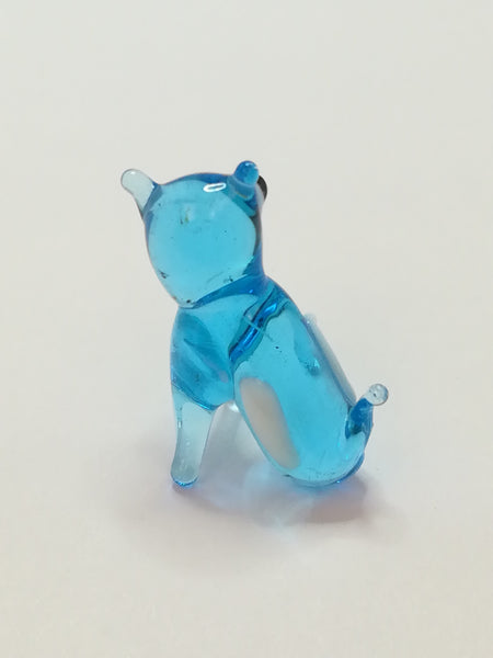 Miniature (Tiny) Pair Blue Glass Cats (Miniature, suitable for printer's tray)