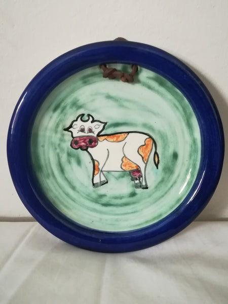 Handmade Plate Cow