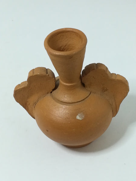 Miniature Clay Vase with Flowers & Handles (Miniature, suitable for printer's tray)