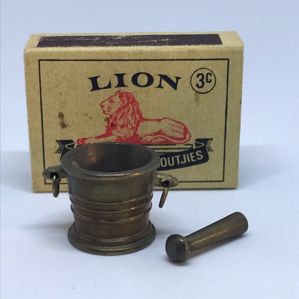 Miniature Brass Mortar and Pestle (Miniature, suitable for printer's tray)
