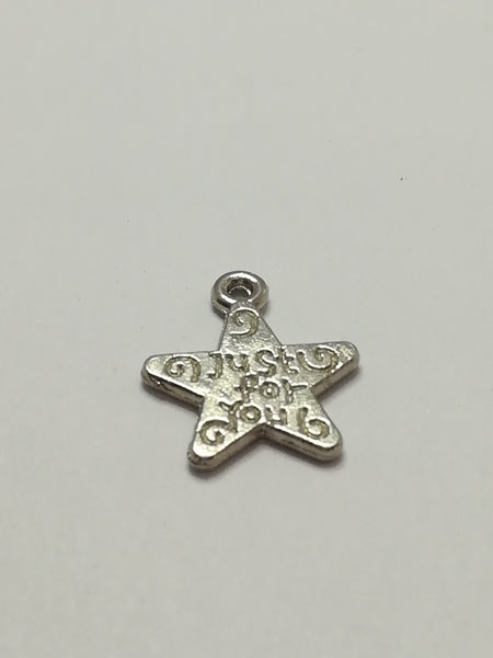 Charm Dangle: 'Silver' Starfish with Just For You Engraving