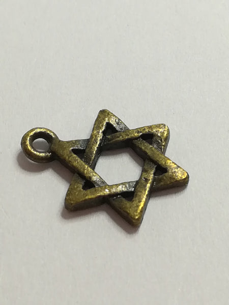 Charm Dangle: 'Brass' Star of David Magen David