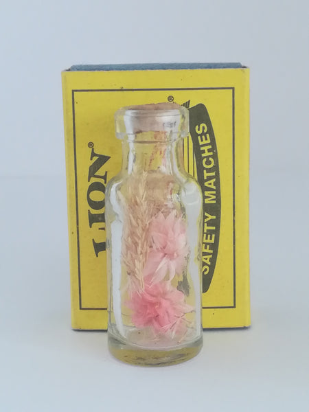 Miniature Bottle Glass Flowers Inside (Miniature, suitable for printer's tray)