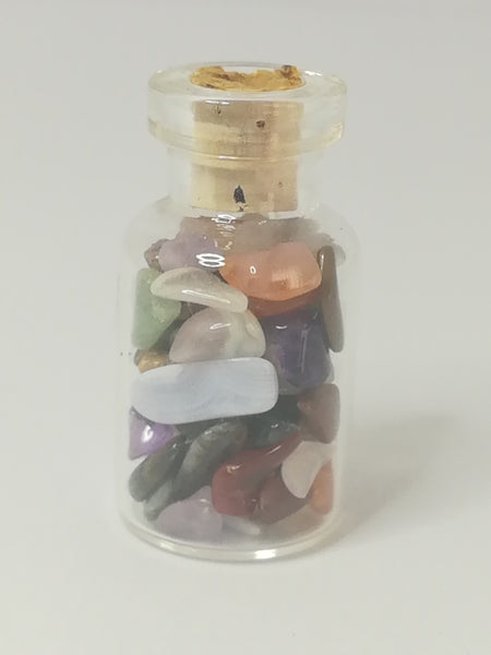 Miniature Glass Bottle filled with Mini Gemstones (Miniature, suitable for printer's tray)
