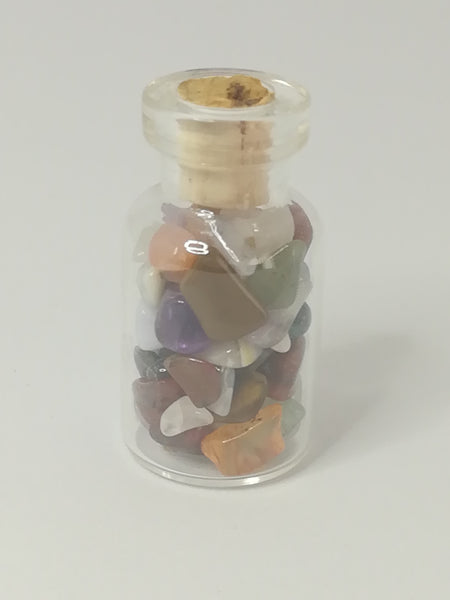 Miniature Glass Bottle filled with Mini Gemstones (Miniature, suitable for printer's tray)