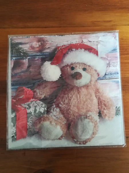 Decoupage - Christmas Teddy Bear (Serviette)