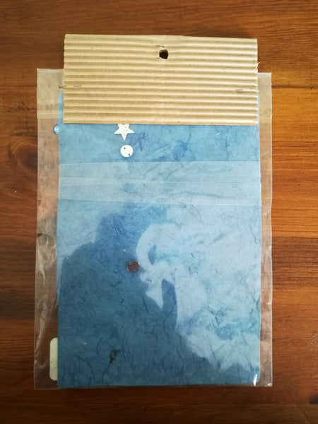 Embellishment on 'Recycled' Blue Butterfly on Blue Paper (Eco-Africa)