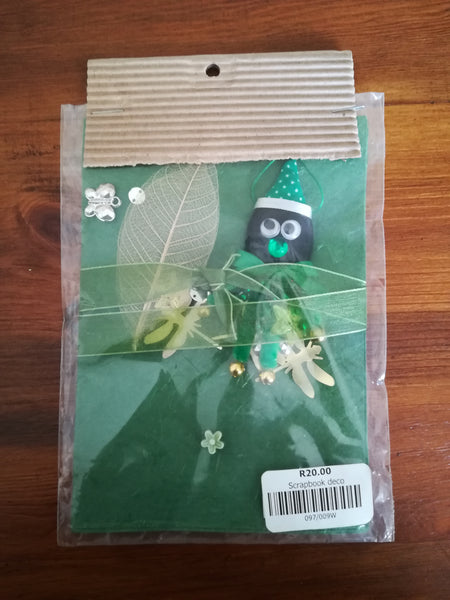 Green Clown on Green Paper (Scrapbook Deco Card)