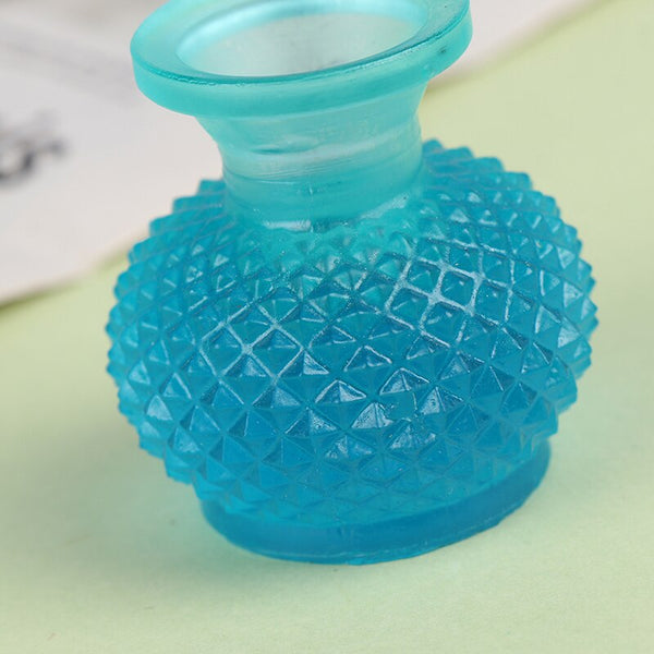 Miniature Turquoise Glass Faceted Vase (Miniature, suitable for printer's tray)