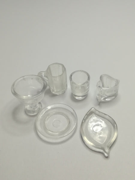Miniature Plastic Crockery - 6 Pieces (Miniature, suitable for printer's tray)