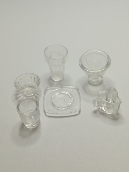 Miniature Plastic Crockery - 6 Pieces (Miniature, suitable for printer's tray)