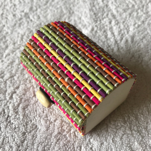 Gift Box (Multicoloured) White Stitching (70mm x 55mm x 50mm)