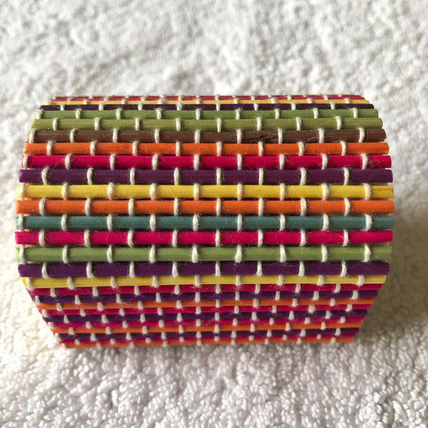 Gift Box (Multicoloured) White Stitching (70mm x 55mm x 50mm)