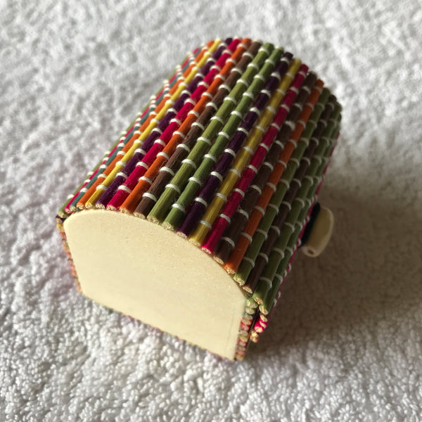 Gift Box (Multicoloured) White Stitching (70mm x 55mm x 50mm)