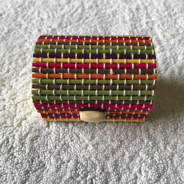 Gift Box (Multicoloured) White Stitching (70mm x 55mm x 50mm)