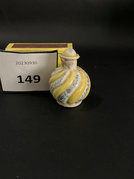 Bottle 'Porcelain' Yellow and Blue Miniature