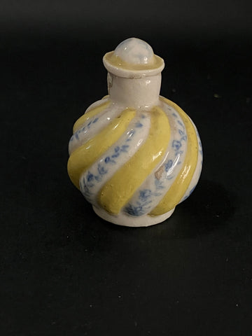 Bottle 'Porcelain' Yellow and Blue Miniature