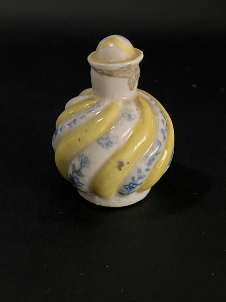 Bottle 'Porcelain' Yellow and Blue Miniature