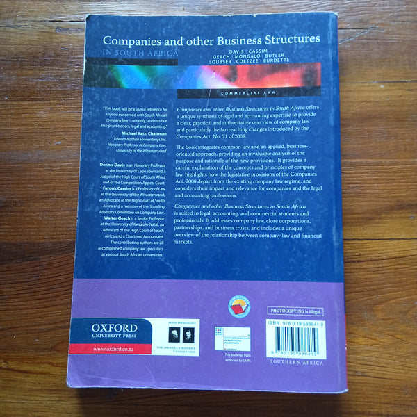 Companies and Other Business Structures in South Africa (Dennis Davis, David Butler et al.)
