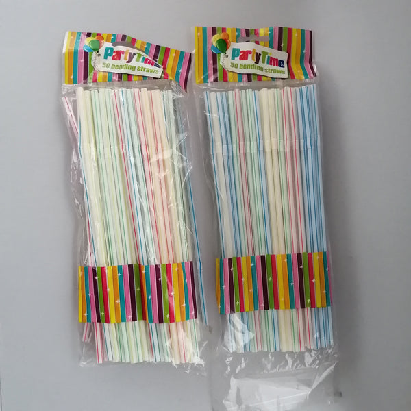 Straws (Bendable, Plastic, Multicoloured)