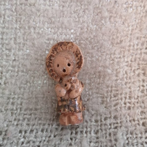 Ceramic Rustic Girl with Flower (Miniature, suitable for Printer's Tray)