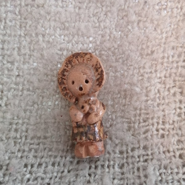 Ceramic Rustic Girl with Flower (Miniature, suitable for Printer's Tray)