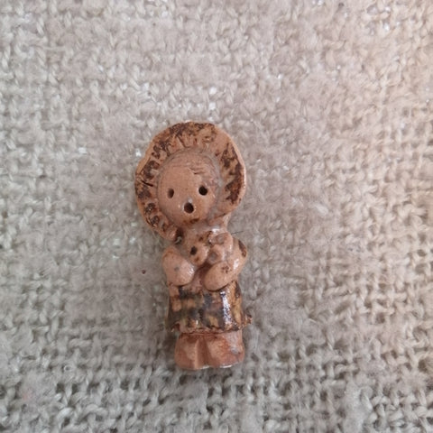 Ceramic Rustic Girl with Flower (Miniature, suitable for Printer's Tray)