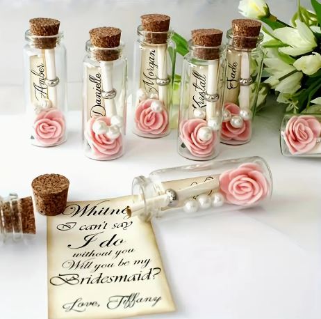 Clear Glass Bottles With Cork Stopper 7.5 x 2.2cm