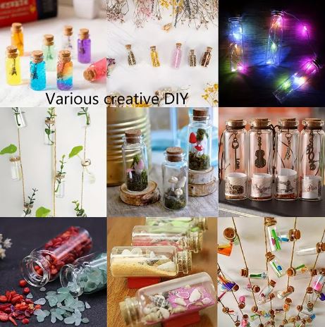 Clear Glass Bottles With Cork Stopper 5 x 2.2cm