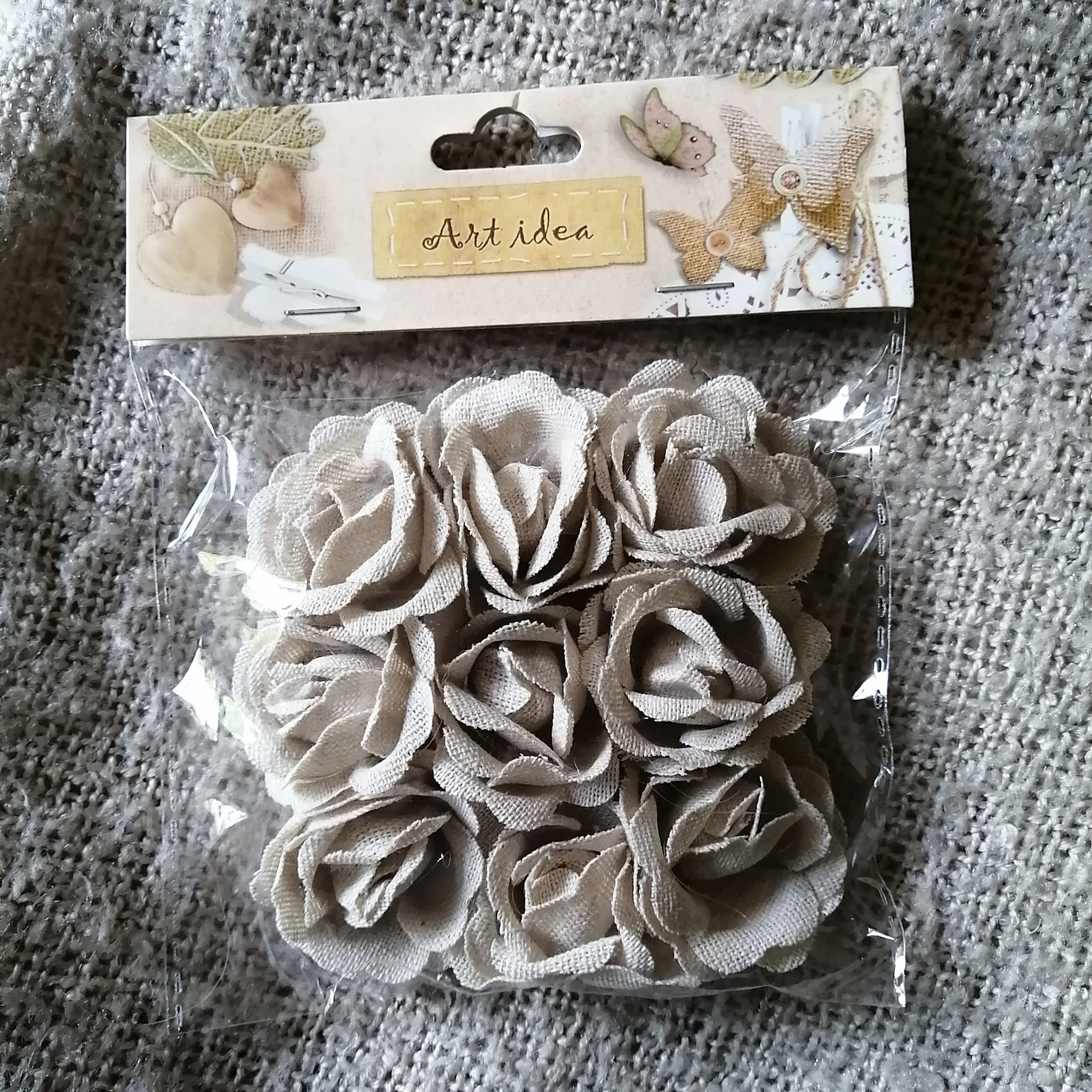 Fabric Rose Flowers (Beige)