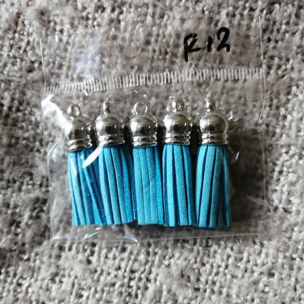 Leather Tassles (Blue)