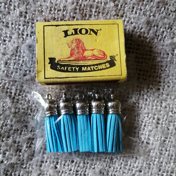 Leather Tassles (Blue)
