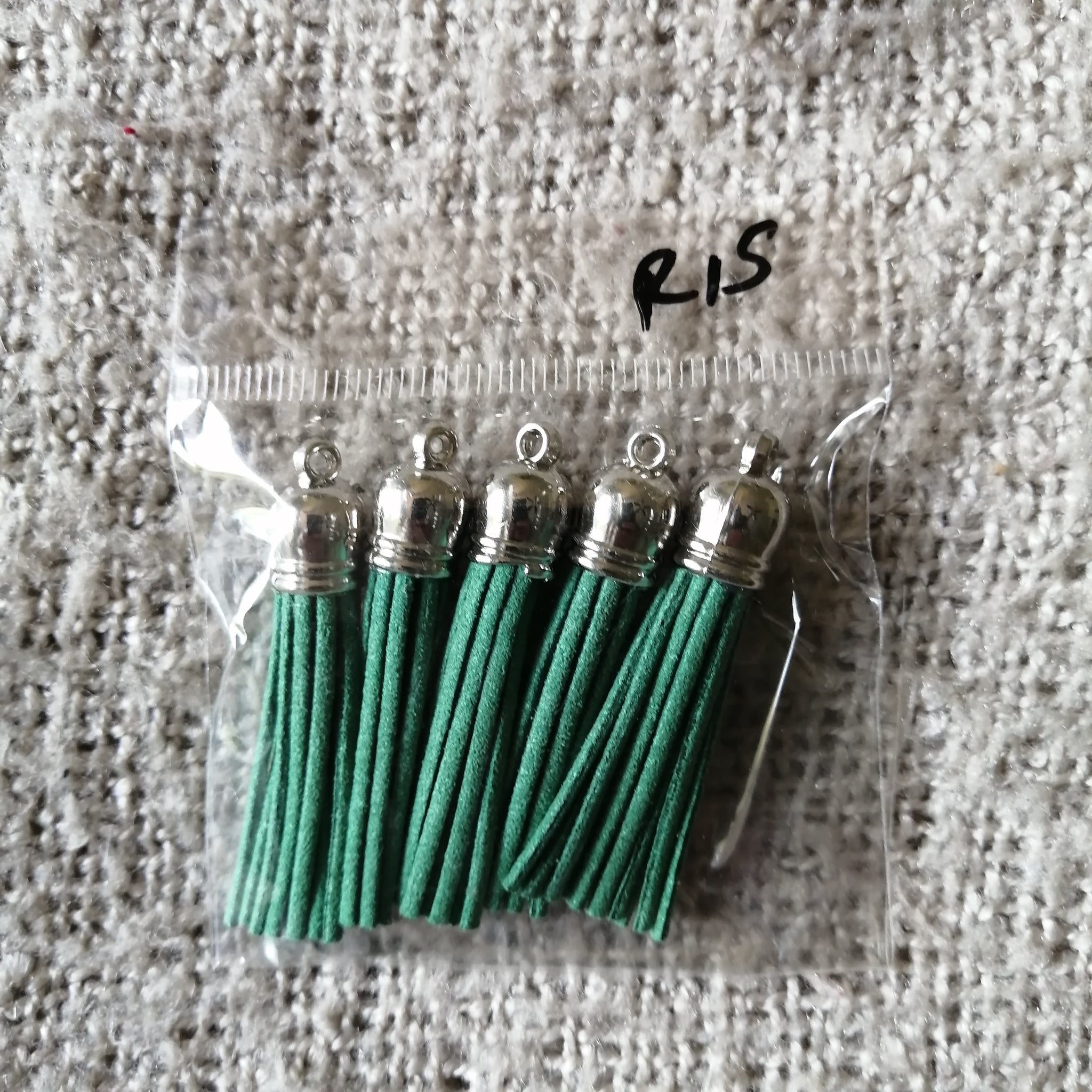 Leather Tassles (Emerald Green)