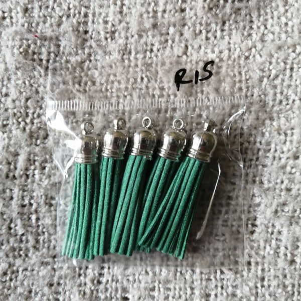 Leather Tassles (Emerald Green)