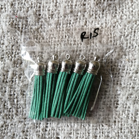 Leather Tassles (Emerald Green)