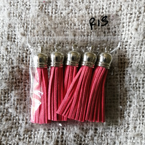 Leather Tassles (Pink)