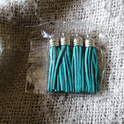 Leather Tassles (Teal)