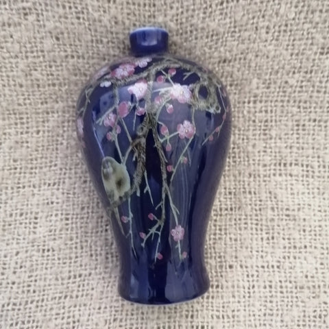 Dark Blue Floral Chinese Vase (Miniature, suitable for printer's tray)