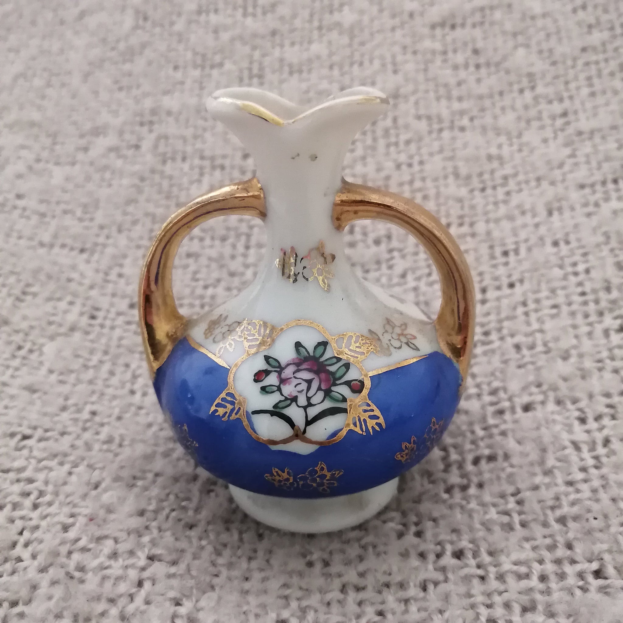 Colourful Flower Vase / Water Urn with Gold Handles (Miniature, suitable for printer's tray)