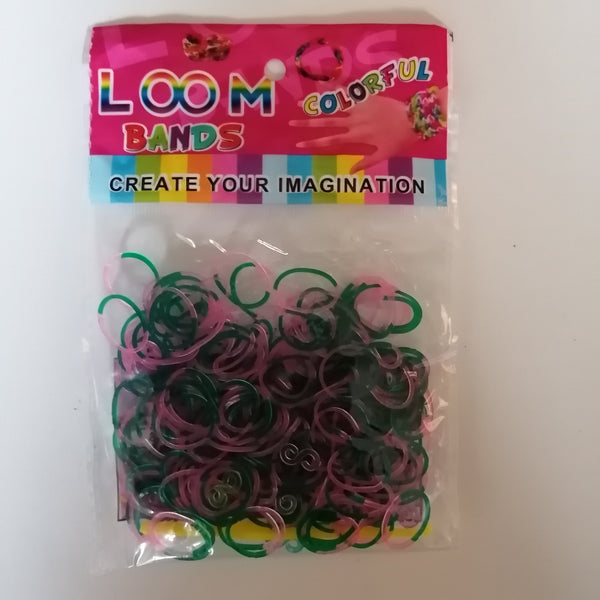 Loom Bands: Green and Pink