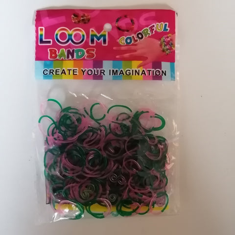 Loom Bands: Green and Pink
