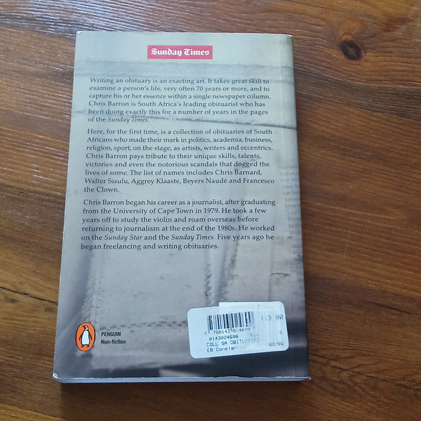 Collected South African Obituaries (Chris Barron)