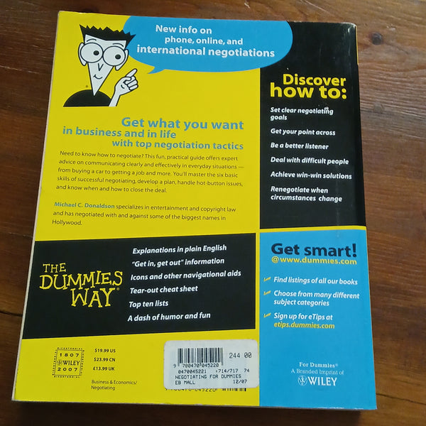 Negotiating for Dummies (Michael C, Donaldson)