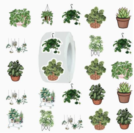 Houseplants Self-Adhesive Stickers (10 Designs)