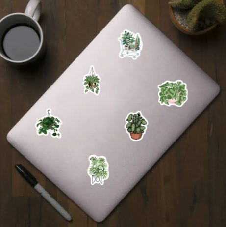 Houseplants Self-Adhesive Stickers (10 Designs)