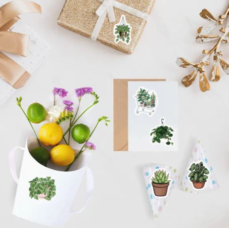 Houseplants Self-Adhesive Stickers (10 Designs)
