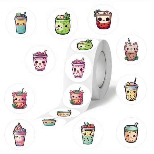 Kawaii Animal & Fruit Bubble Tea Stickers